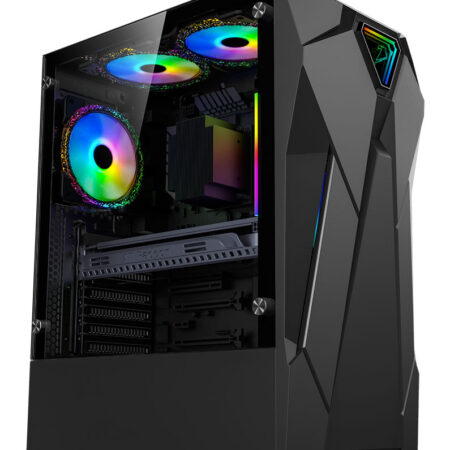 Armaggeddon Tron Holo-5 ATX Gaming Case - Black